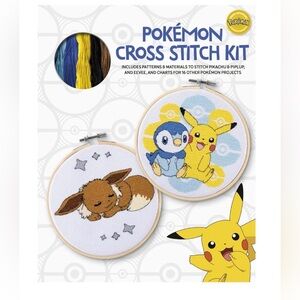 Pokémon Cross Stitch Kit: Includes patterns and materials to stitch